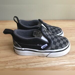 Vans Toddler Classic Checkered Shoes Black/ Grey Size: US 4.5 EUR 20